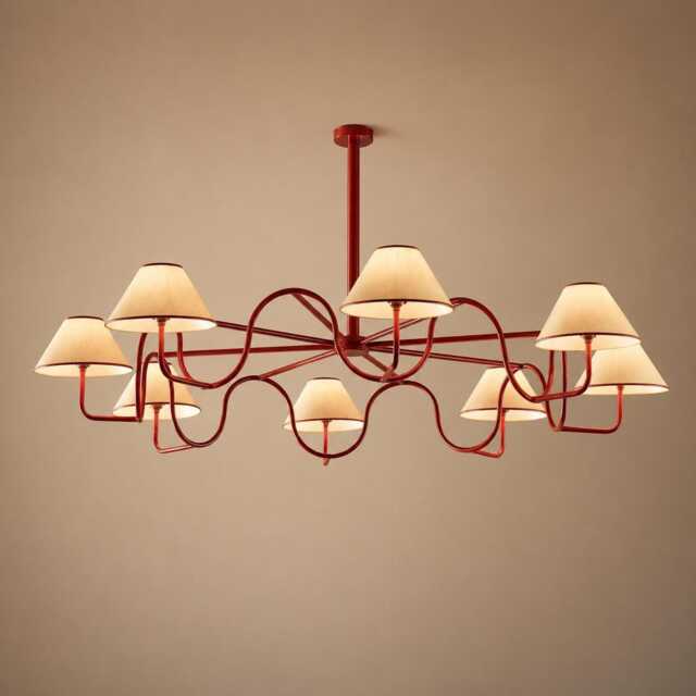 Jean Royere Light Ondulation Chandelier - Custom Mid-Century Ceiling Fixture - image 1