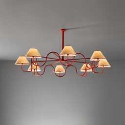 Jean Royere Light Ondulation Chandelier - Custom Mid-Century Ceiling Fixture - thumbnail 2