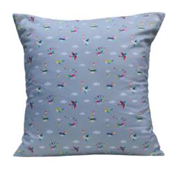 Birdies Bunting Cushion Cover Grey, Red, Yellow, Teal - 16 - thumbnail 1