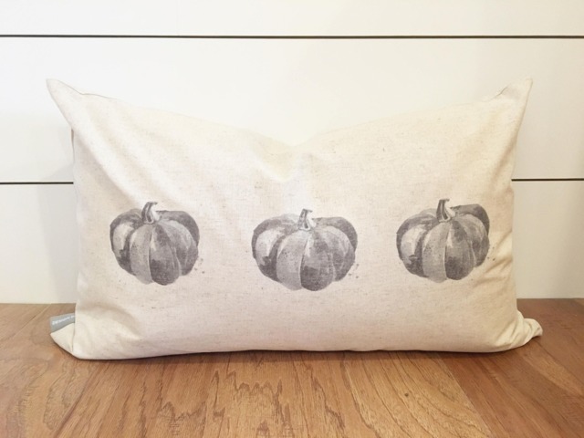 Gray Pumpkin Kidney Pillow Cover // 16 X 26 Cover Thanksgiving Fall Decor Gift - image 1