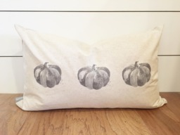 Gray Pumpkin Kidney Pillow Cover // 16 X 26 Cover Thanksgiving Fall Decor Gift - thumbnail 1