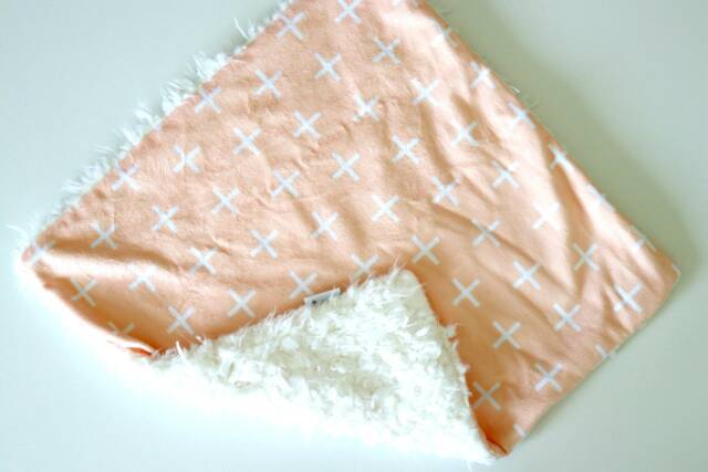Dream Lovie. Security Blanket. Personalized Lovey. Faux Fur Peach Plus. Mini Baby Minky Shower Gift - image 1
