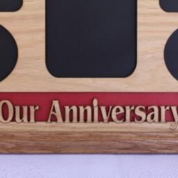 11x14 Our Anniversary With Hearts Wood Photo-Picture Mat Collage Insert - thumbnail 2