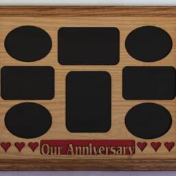 11x14 Our Anniversary With Hearts Wood Photo-Picture Mat Collage Insert - thumbnail 3