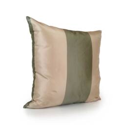 Lime Green & Beige Pillow, Throw Pillow Cover, Decorative Cushion Covers, Accent Silk Blend, Stripe Decor - thumbnail 2