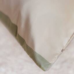 Lime Green & Beige Pillow, Throw Pillow Cover, Decorative Cushion Covers, Accent Silk Blend, Stripe Decor - thumbnail 3