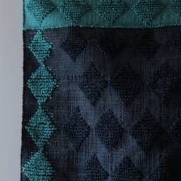 Handwoven Hemp Jute Rug Blue Cyan Dhurrie - 8 X 10 Ft - thumbnail 3