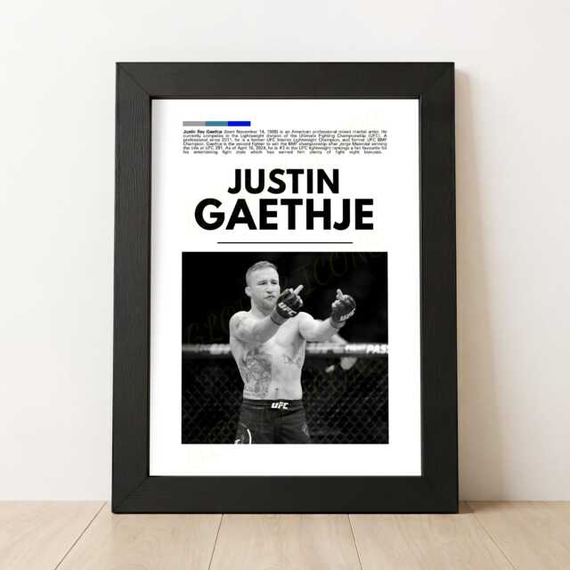 Justin Gaethje Mma Poster Knockout Fight Art Print - image 1