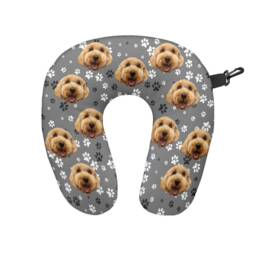 Personalised Paw Print Pet Face 3 Travel Neck Pillow - Support Cushion