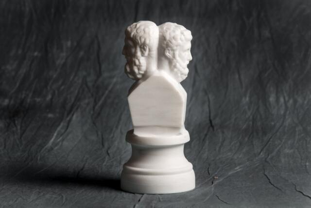 Marble Bust Of Philosophers Epicurus, Metrodorus Carved Statue Artist Sculpture - image 1