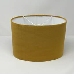 Mustard Yellow Velvet Oval Lampshade - thumbnail 3