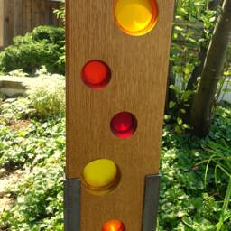 Garden Sculpture Made Of Wood & Glass. A Unique, Handmade, Weatherproof Garden Decoration - thumbnail 2