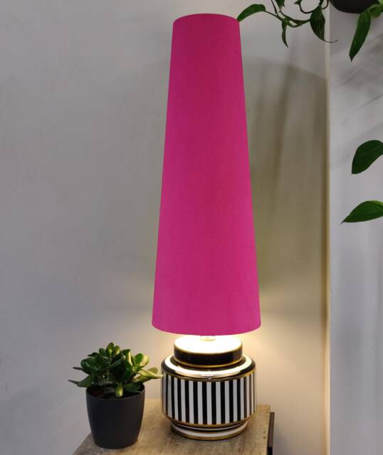 70cm Pink Tall Tapered Cone Lampshade in Velvet - image 1