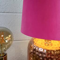 70cm Pink Tall Tapered Cone Lampshade in Velvet - thumbnail 2