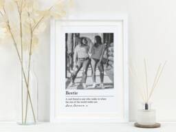 Personalised Best Friend Photo Gift - Friendship Keepsake Custom Black & White Print Sentimental Bestie Va065 - thumbnail 1