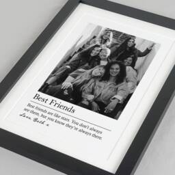 Personalised Best Friend Photo Gift - Friendship Keepsake Custom Black & White Print Sentimental Bestie Va065 - thumbnail 3