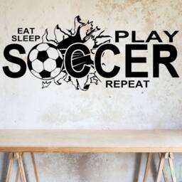 Eat Sleep Soccer Vinyl Wall Decal Teen Boy Bedroom Decor - thumbnail 3