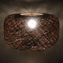 Brown Hemp Rope Pendant Light - Wheel Shaped Decor Lighting - 21.5'' - thumbnail 2