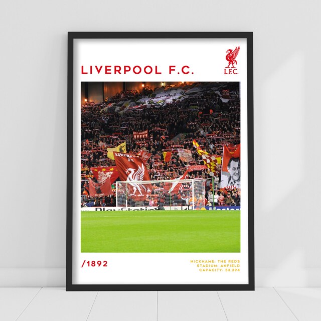 Liverpool Fc Print - Kop End Stadium Stats Poster Lfc Football Art - image 1