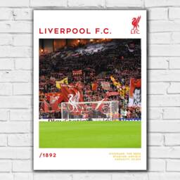 Liverpool Fc Print - Kop End Stadium Stats Poster Lfc Football Art - thumbnail 2