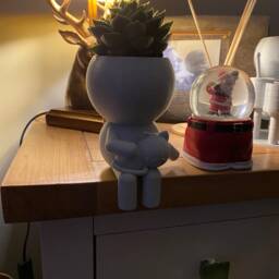 Wee Jimmy & Mr Bigglesworth Whimsical Cat Lover Planter Minimalist Human Figurine Plant Pot - Succulent With Pet Design Ships From UK - thumbnail 2