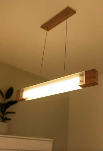 Wooden Pendant Lamp Skylor Ceiling Lamp Light With Remote Control Changeable Brightness Wood Led Office - image 1