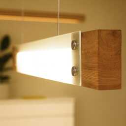 Wooden Pendant Lamp Skylor Ceiling Lamp Light With Remote Control Changeable Brightness Wood Led Office - thumbnail 3