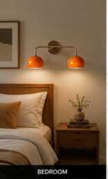 Mid-Century Modern Orange Dome Brass Wall Sconce Accent Lamp Home D??cor - thumbnail 1