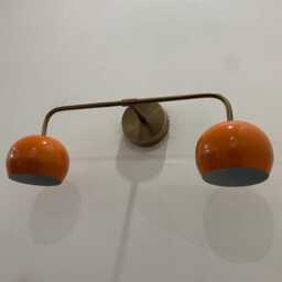 Mid-Century Modern Retro Orange Dome Light Brass Wall Sconce Eye-Catching Wall Lighting Perfect For Accent Light - thumbnail 2