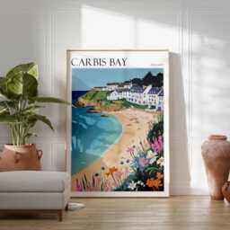 Carbis Bay Travel Poster Coastal Cornwall Art Print - thumbnail 2