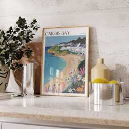 Carbis Bay Travel Poster Coastal Cornwall Art Print - thumbnail 3