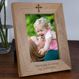Personalised Thank You For Being My Godmother Wooden Photo Frame Christening Baptism New Baby Gift Ideas Godparent Him Her - thumbnail 3