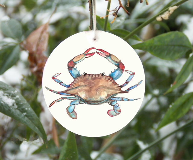 Blue Crab Ornament, Christmas Tree Personalized, Maryland Blue Crab, Coastal Ocean Theme Decoration, Gift