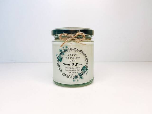 Wedding Day Gift - Candle Personalised For Newlyweds - image 1