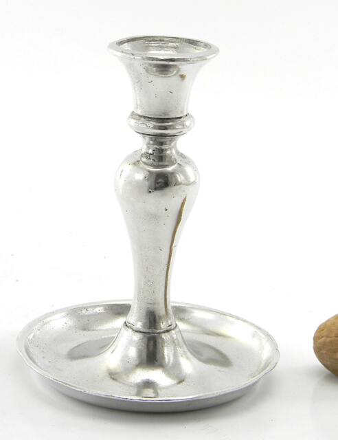 Beautiful English Style Candlestick Three Fires in Polished Pewter. Made Italy, Craftsmanship - image 1