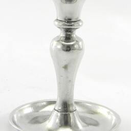 Beautiful English Style Candlestick Three Fires in Polished Pewter. Made Italy, Craftsmanship - thumbnail 3