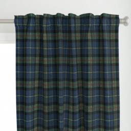 Plaid Curtain Panel - Blue Tartan Traditional Scotland Scottish Highland Custom Classic By Willowlanetextiles - thumbnail 1