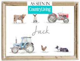 Personalised Farm Animal Nursery Print, Baby Name Wall Art, Decor, Kids Room Custom Gift, Print - thumbnail 1