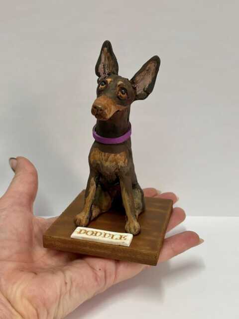 Pinscher Dog Sculpture in Polymer Clay .... This Image Is An Example Of Previous Order