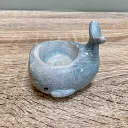 Small Whale Tealight Candle Holder Ocean Beach Nautical Home Decoration Ornament - thumbnail 2