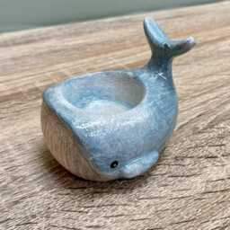 Small Whale Tealight Candle Holder Ocean Beach Nautical Home Decoration Ornament - thumbnail 1