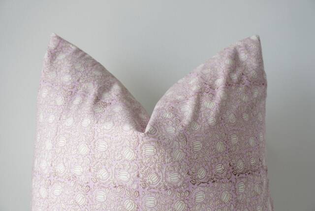 "Block Print Pillow Cover Floral Batik, Ethnic Indian Design - 26"" X 26" - image 1
