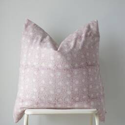 "Block Print Pillow Cover Floral Batik, Ethnic Indian Design - 26"" X 26" - thumbnail 2