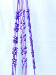 Purple Macrame Plant Hanger - Large Macrame Plant Holder 40 Inches 3mm Hanging Planter Pot Hanging Wall - thumbnail 1