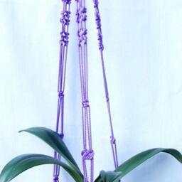 Purple Macrame Plant Hanger - Large Macrame Plant Holder 40 Inches 3mm Hanging Planter Pot Hanging Wall - thumbnail 2