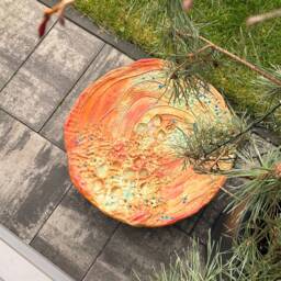 Exquisite Garden Art - Handmade Bird Bath Large Decorative Bowl