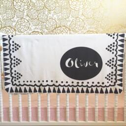 Personalized Organic Cotton Baby Blanket Custom Name Swaddle - thumbnail 2