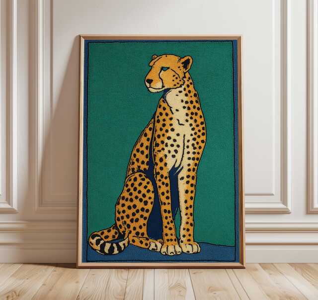 Cheetah Art Print, African Safari Wall Art, Modern Animal Poster, Bold Wildlife Decor, Contemporary Jungle Design - image 1