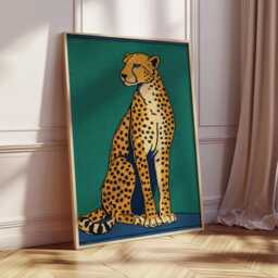 Cheetah Art Print, African Safari Wall Art, Modern Animal Poster, Bold Wildlife Decor, Contemporary Jungle Design - thumbnail 2