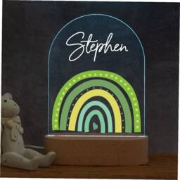 Personalised Rainbow Night Light 4 Designs Available, New Baby, 1st Birthday, Christening Gift, Nursery - thumbnail 2